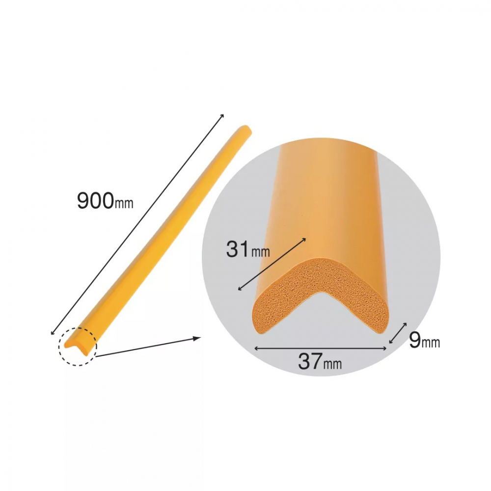 Banda protectie mobilier pentru copii Car Boy Safety Negru 90 cm din spuma 37x900x31x9 cm - 2 | YEO