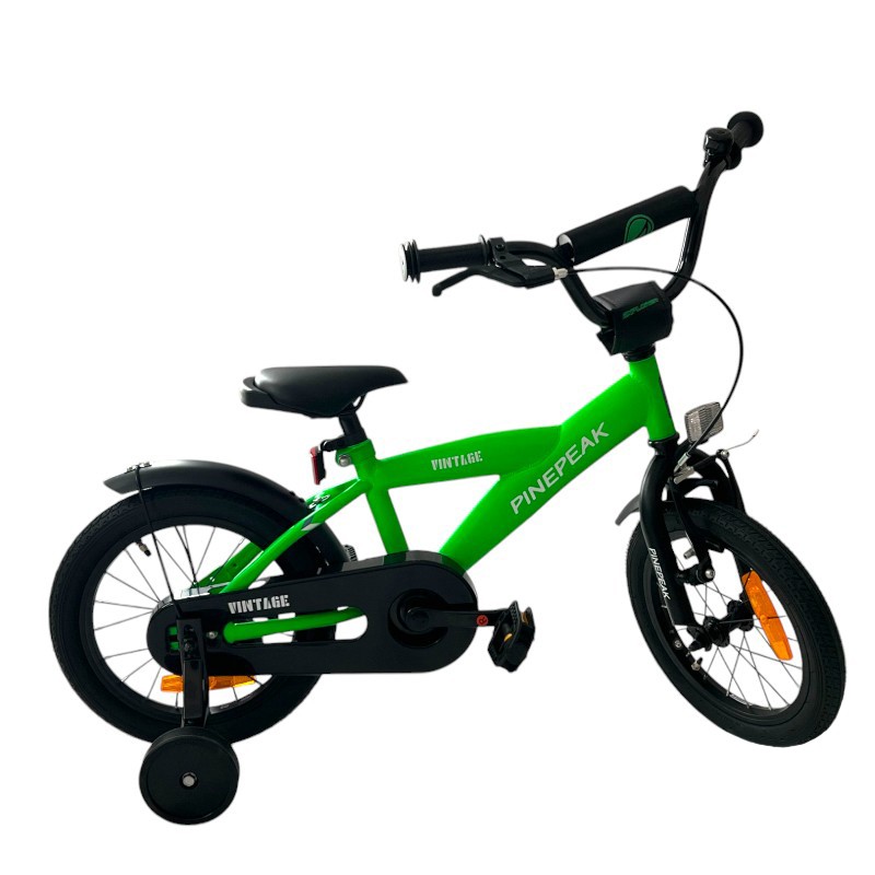 Bicicleta pentru copii Procart Verde 14 inch, roti ajutatoare detasabile, cadru otel 21.5 cm, manere cauciucate, ghidonsa reglabile - 5