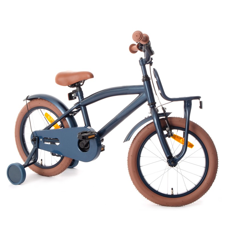 Bicicleta pentru copii Procart Cool Boy Bleumarin 16 inch, cadru otel 26 cm, frana v-brake, suport frontal, roti ajutatoare, far - 5