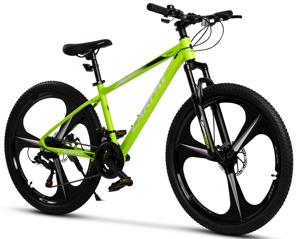 Bicicleta Carpat MTB C26313M VerdeAlb roti 26 inch inaltime utilizator 150-165 cm greutate suportata 120 kg