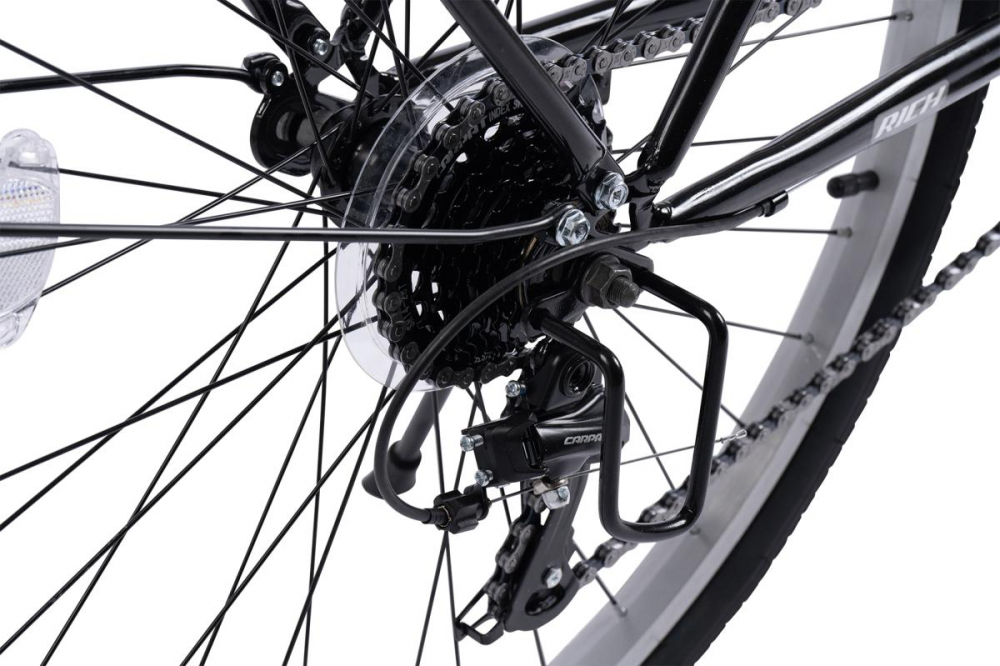Bicicleta City Classic, Echipare Linie Carpat, 21 Viteze, roti 26 Inch, fV-Brake, Rich R2632A, Negru - 6
