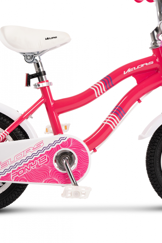 Bicicleta Copii 3-5 ani Velors V1404B fucsia, roti 14 inch, inaltime utilizator 90-105 cm, greutate suportata 80 kg - 3