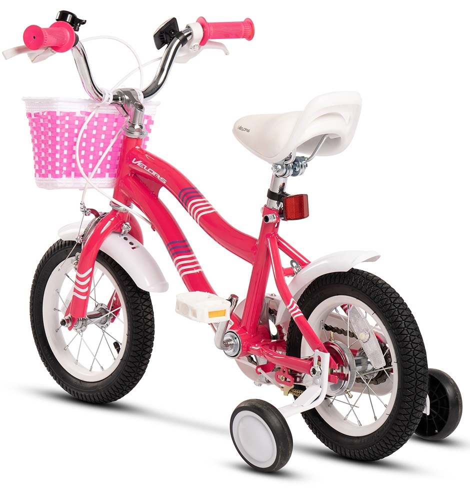 Bicicleta Copii 3-5 ani Velors V1404B fucsia, roti 14 inch, inaltime utilizator 90-105 cm, greutate suportata 80 kg - 5