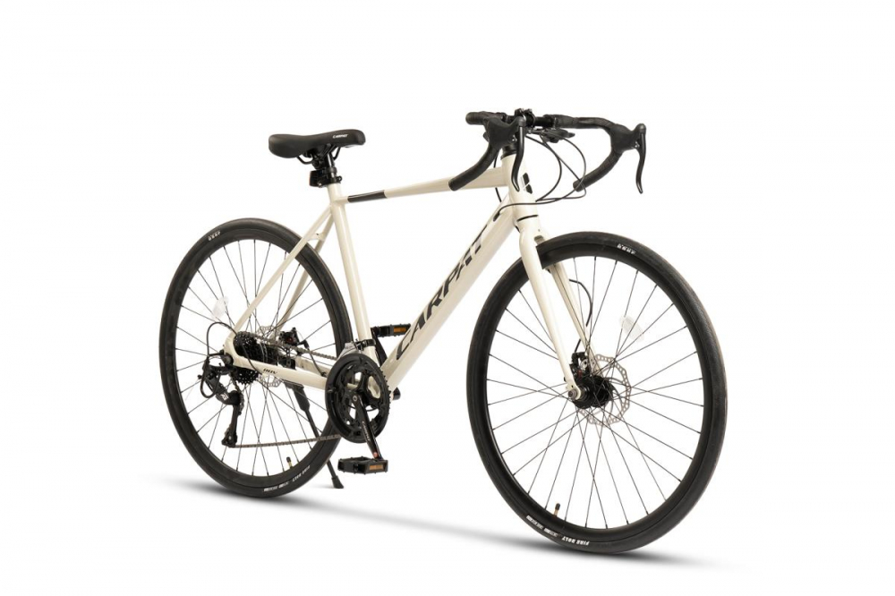 Bicicleta CursieraCyclocross Carpat Adv C28320RG CremNegru roti 28 inch aluminiu 16 viteze echipare A3-LTW00 frane disc cabluri integrate