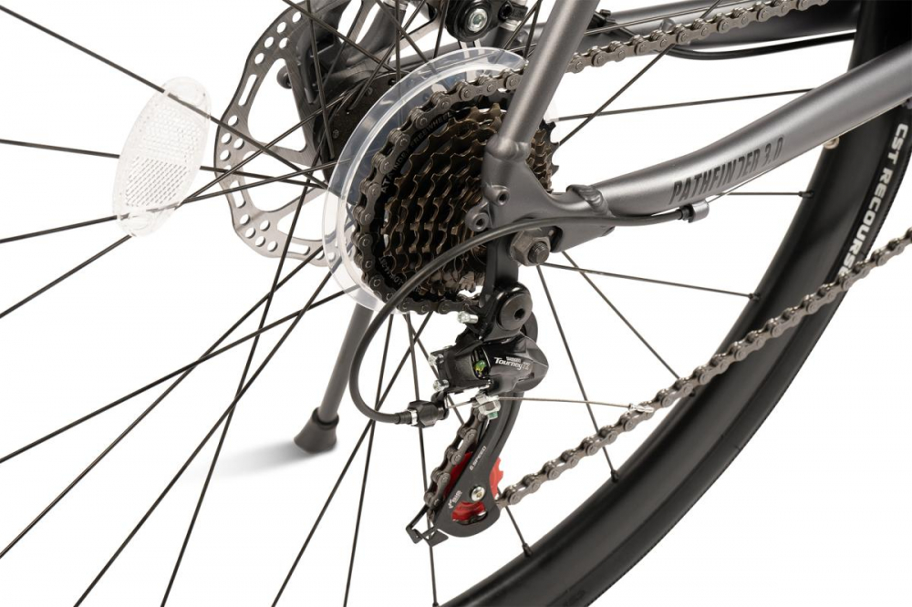 Bicicleta CursieraCyclocross Carpat Pathfinder 3.0 C28315G GriNegru, roti 28 inch, aluminiu 14 viteze, echipare Shimano, frane disc, cabluri integrate, inaltime utilizator 150-165 cm - 4