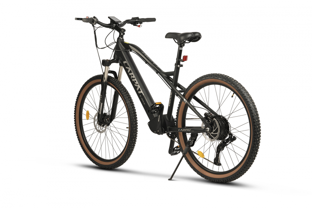 Bicicleta Electrica Carpat C275H7E NegruGri MTB Hidraulica E-Bike, roti 27.5 inch, 11 viteze, motor 250W, autonomie Max 60 km, baterie integrata in cadru Litiu-Ion 36V 10.4Ah - 3