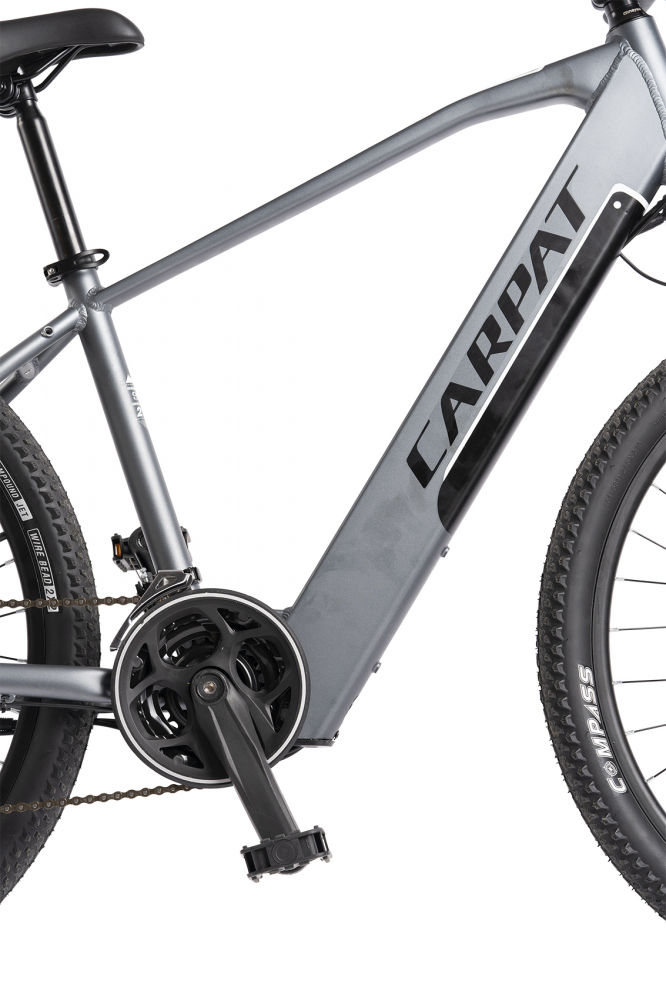 Bicicleta Electrica Carpat C275M7E Gri MTB E-Bike, roti 27.5 inch, Shimano Tourney TZ, motor 250W, autonomie Max 60 km, 21 viteze, frane mecanice pe disc - 1 | YEO