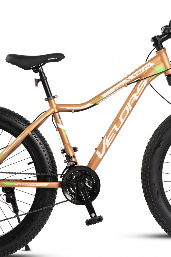 Bicicleta Fat-Bike Velors Wolf V2605D MaroAlbVerde, roti 26 inch, inaltime utilizator 150-195 cm, greutate suportata 120 kg - 5