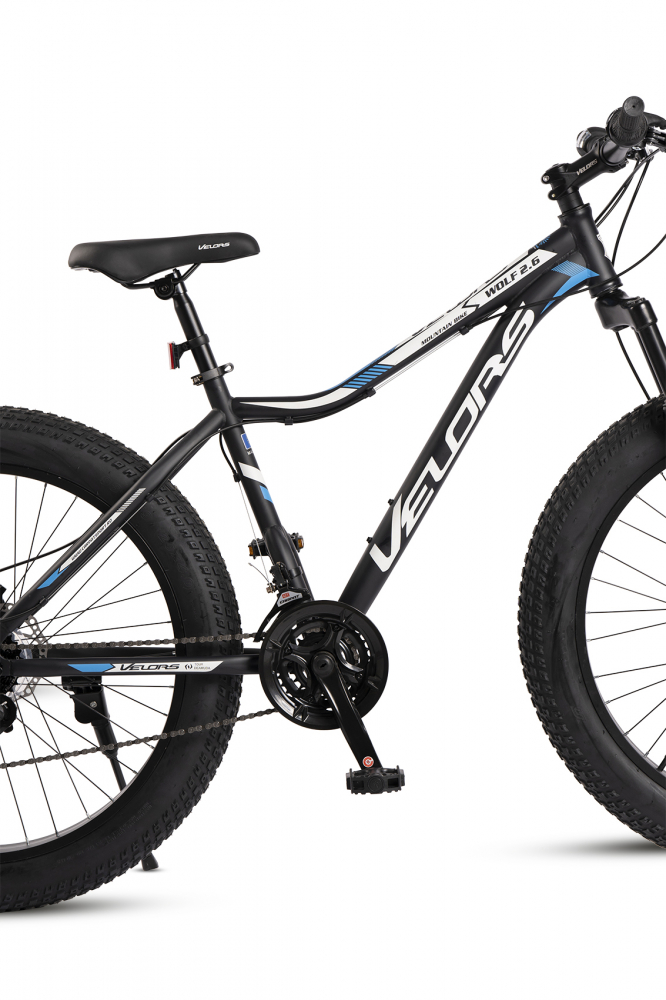 Bicicleta Fat-Bike Velors Wolf V2605D NegruAlbAlbastru, roti 26 inch, inaltime utilizator 150-195 cm, greutate suportata 120 kg - 4