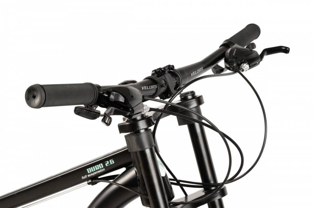 Bicicleta MTB-Full Suspension FAT BIKE Velors Duro 2.6 V26309D NegruGriTurcoaz, roti 26  inch, inaltime utilizator 150-195 cm, greutate suportata 150 kg - 1 | YEO
