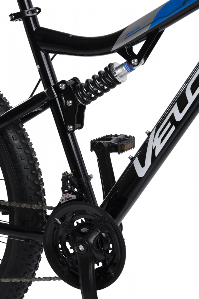 Bicicleta MTB-Full Suspension Fat Bike Velors Dynamic V27304AG NegruAlbastruGri, roti 27.5 inch, schimbator Carpat, 21 viteze, frane pe disc - 3