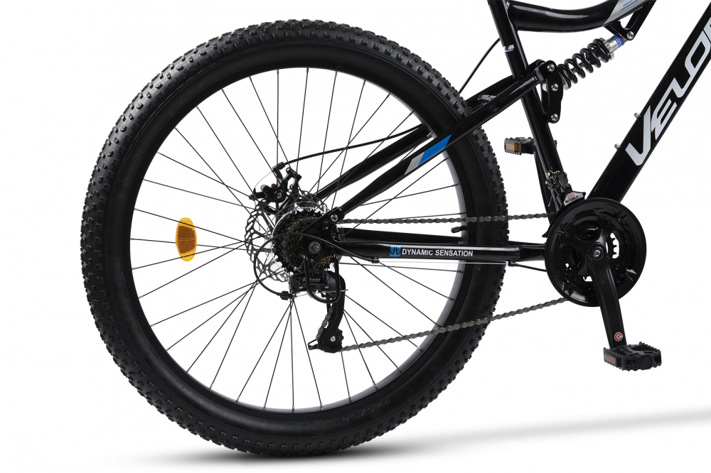 Bicicleta MTB-Full Suspension Fat Bike Velors Dynamic V27304AG NegruAlbastruGri, roti 27.5 inch, schimbator Carpat, 21 viteze, frane pe disc - 4