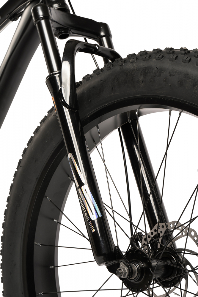 Bicicleta MTB-HT Fat Bike Velors Hercules V2619D NegruGri, roti 26 inch, 21 Viteze, Echipare Shimano, Frane Disc, Cauciucuri Late 26x4.0 - 2