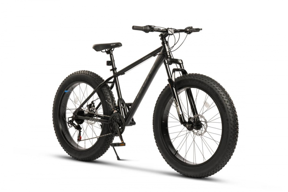Bicicleta MTB-HT Fat Bike Velors Hercules V2619D NegruGri roti 26 inch 21 Viteze Echipare Shimano Frane Disc Cauciucuri Late 26x4.0