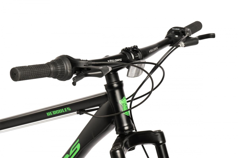 Bicicleta MTB-HT Fat Bike Velors Hercules V2619D NegruVerde, roti 26 inch, 21 viteze, echipare Shimano, frane disc, Cauciucuri Late 26x4.0 - 1 | YEO
