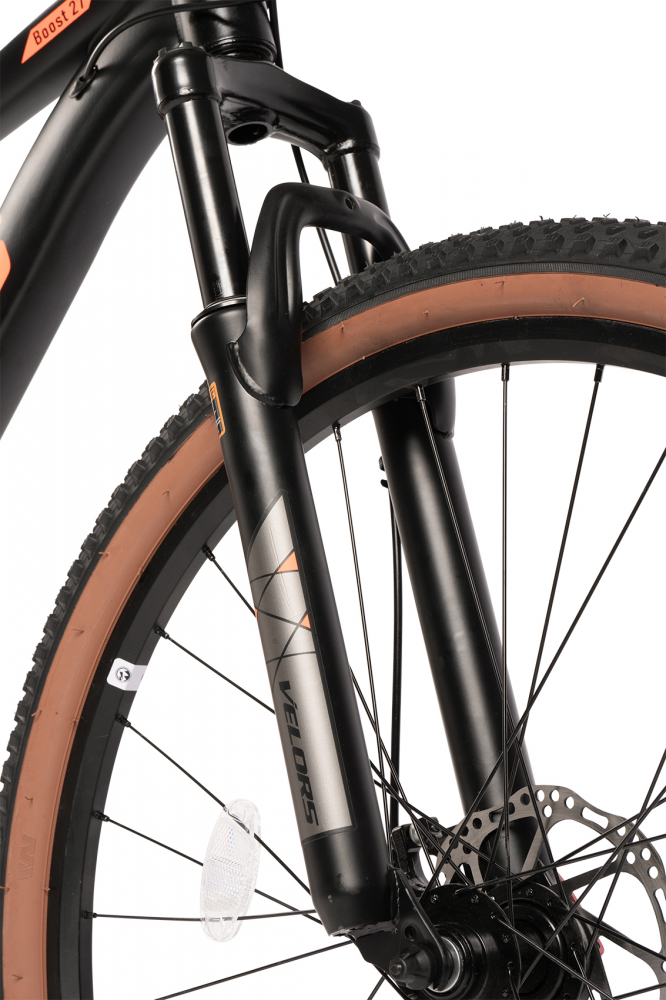 Bicicleta MTB-HT Velors Boost 2.7 V27301A NegruPortocaliu, roti 27.5 inch, inaltime utilizator 160-175 cm, greutate suportata 120 kg - 2 | YEO