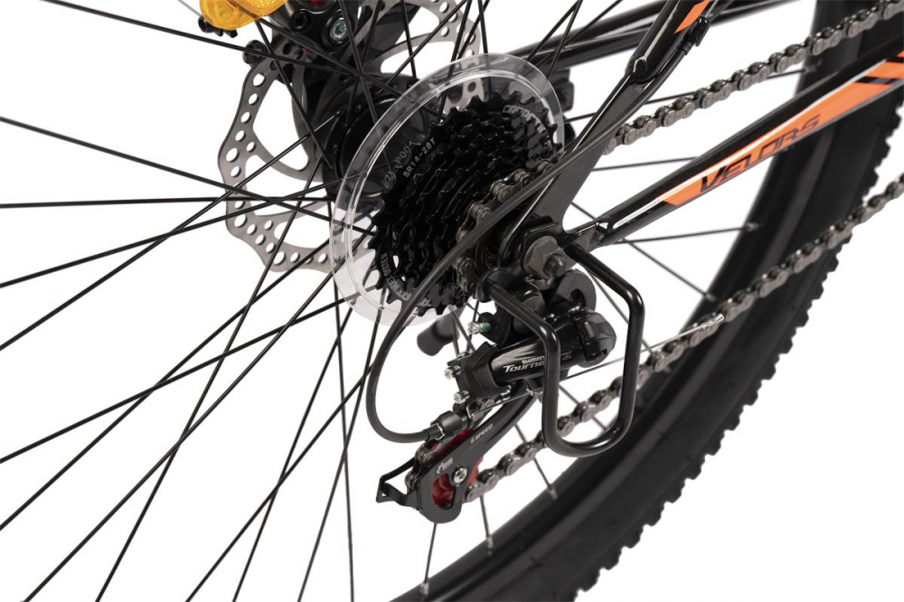 Bicicleta MTB-HT Velors Challenge 2.6 V2610A NegruPortocaliu, roti 26 inch, inaltime utilizator 155-165 cm, greutate suportata 120 kg - 3