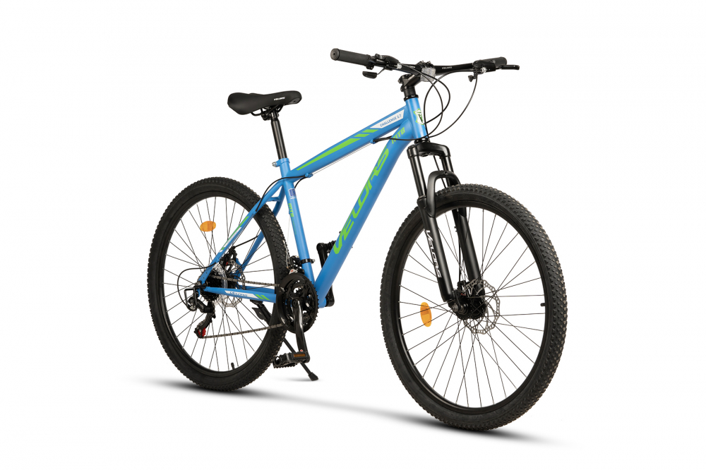 Bicicleta MTB-HT Velors Challenge 2.7 V2710A AlbastruVerdeAlb roti 275 inch inaltime utilizator 160-175 cm greutate suportata 120 kg