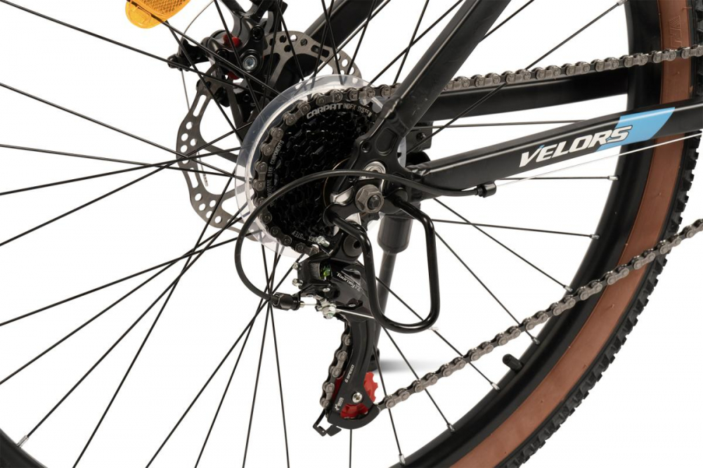 Bicicleta MTB-HT Velors Forest 2.7 V27302B NegruAlbAlbastru, roti 27 inch, 21 viteze, echipare Shimano, frane disc, cabluri integrate - 3