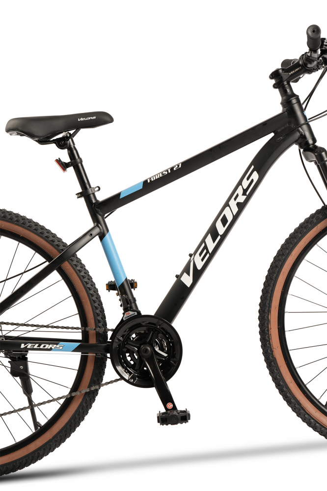 Bicicleta MTB-HT Velors Forest 2.7 V27302B NegruAlbAlbastru, roti 27 inch, 21 viteze, echipare Shimano, frane disc, cabluri integrate - 5