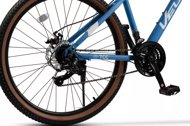 Bicicleta MTB-HT Velors Genius 2.7 V27301A AlbastruAlb, roti 27.5 inch, inaltime utilizator 160-175 cm, greutate suportata 120 kg - 3 | YEO