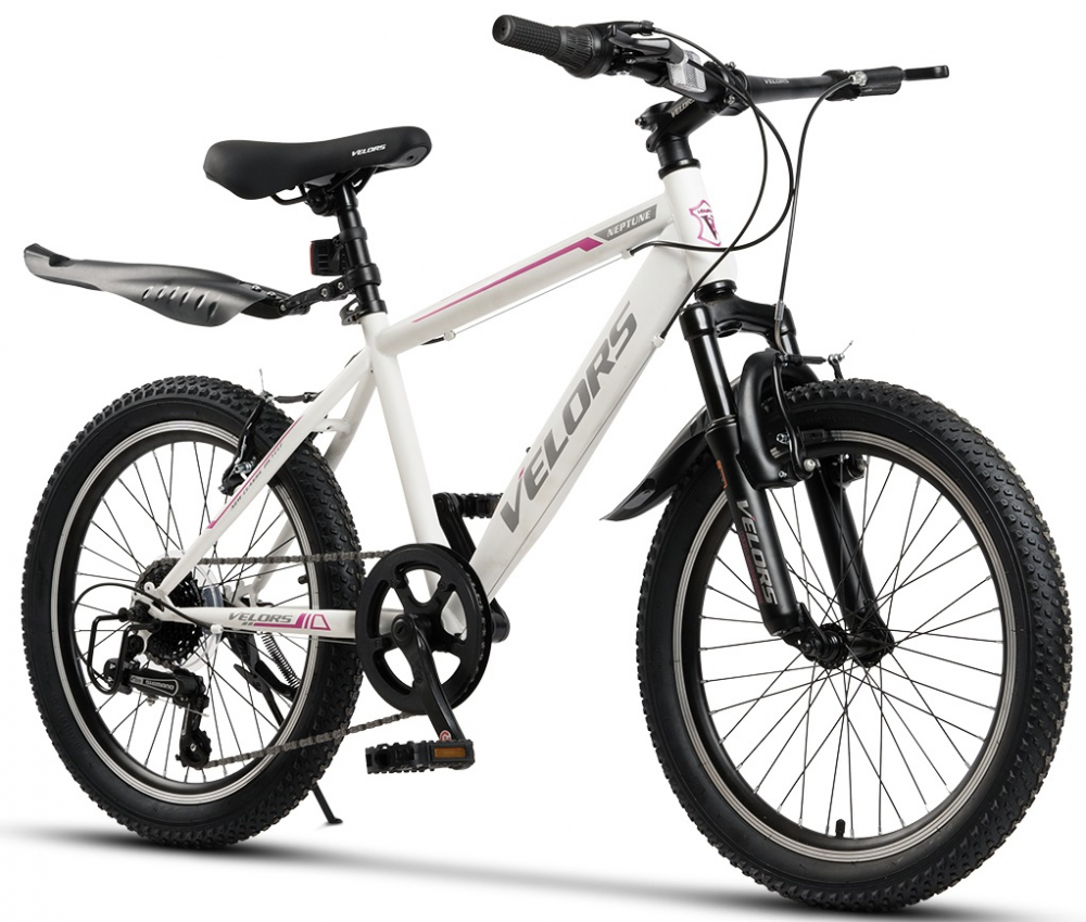 Bicicleta MTB-HT Velors Neptune 2.0 V20215G AlbMovGri roti 20 inch 7 viteze inaltime utilizator 130-160 cm greutate suportata 80 kg
