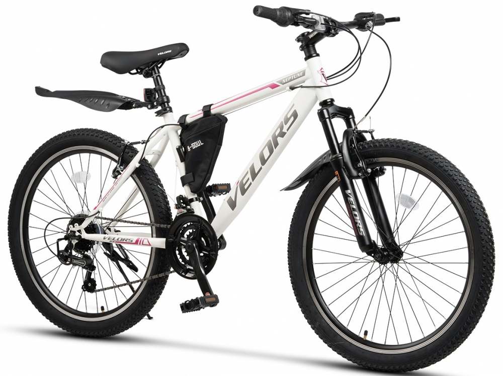 Bicicleta MTB-HT Velors Neptune 2.4 V24215G AlbMovGri roti 24 inch 21 viteze greutate suportata 80 kg