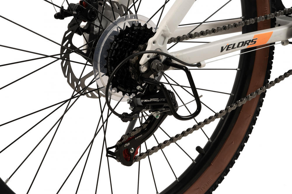 Bicicleta MTB-HT Velors Venus 2.6 V26302G AlbNegruPortocaliu, roti 26 inch, cadru din aluminiu, inaltime utilizator 150-165cm, greutate suportata 120 kg - 3