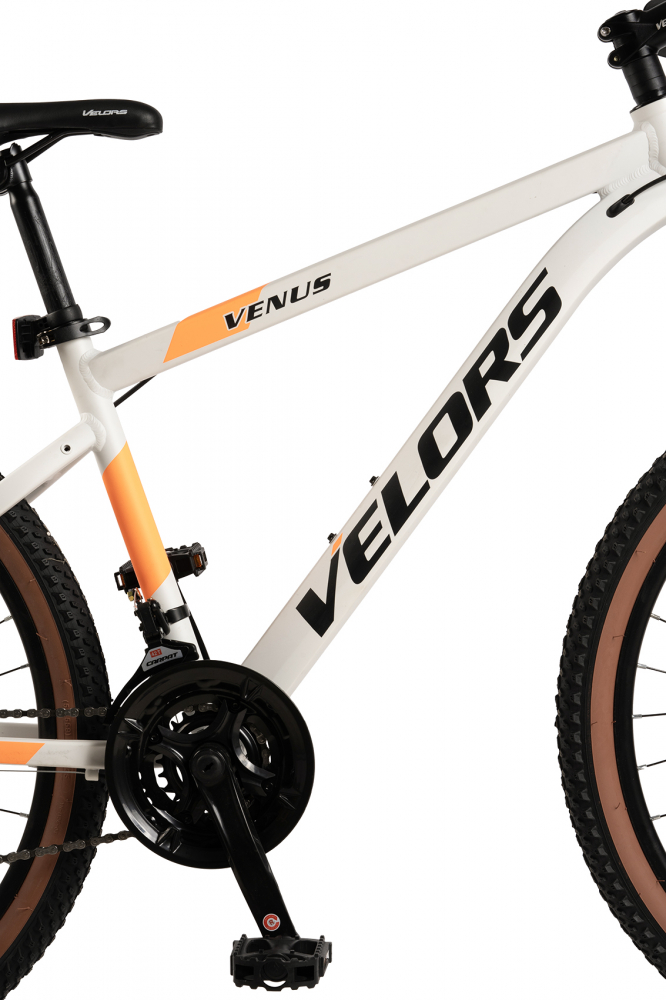 Bicicleta MTB-HT Velors Venus 2.6 V26302G AlbNegruPortocaliu, roti 26 inch, cadru din aluminiu, inaltime utilizator 150-165cm, greutate suportata 120 kg - 5