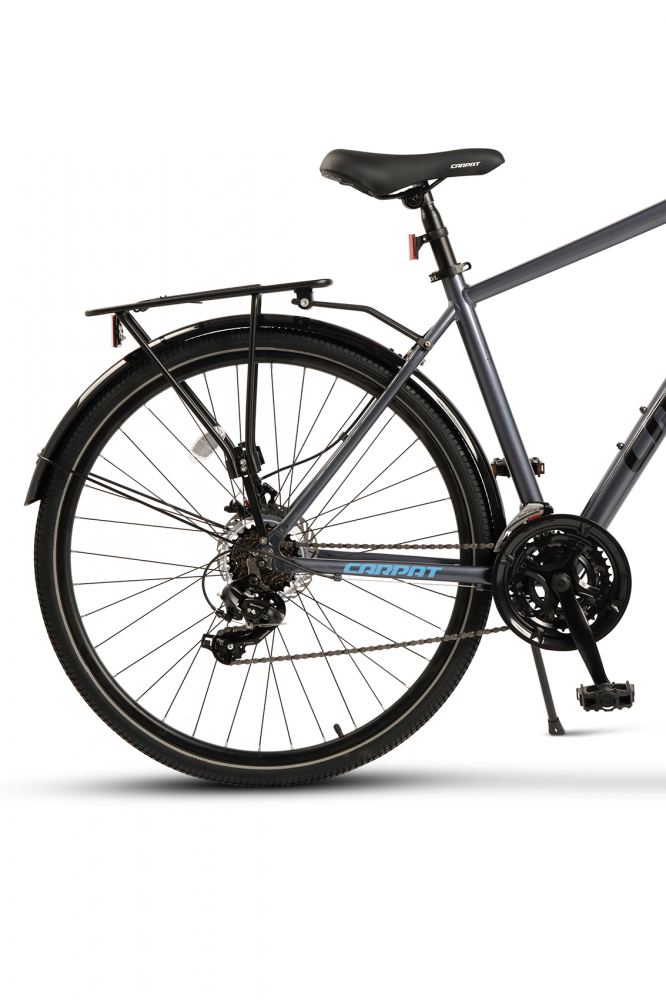 Bicicleta MTB-TREKKING Carpat Rocky C28281G GriAlbastruNegru, cadru aluminiu, roti 28 inch, 21 viteze, greutate suportata 120 kg - 1 | YEO