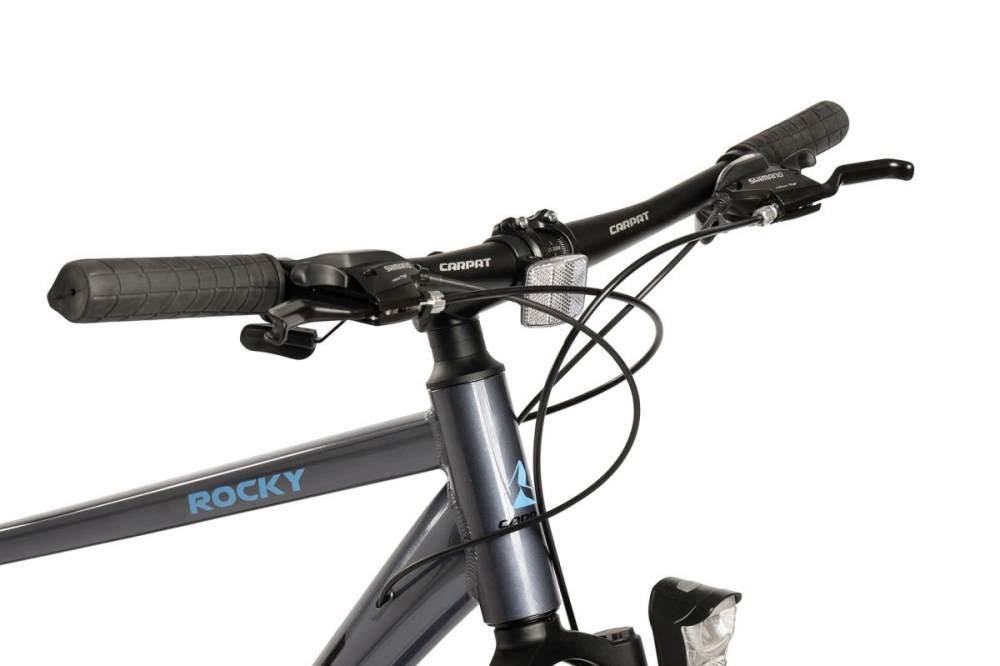 Bicicleta MTB-TREKKING Carpat Rocky C28281G GriAlbastruNegru, cadru aluminiu, roti 28 inch, 21 viteze, greutate suportata 120 kg - 3
