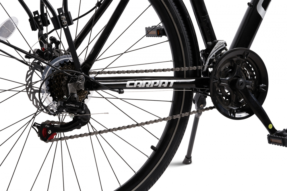 Bicicleta MTB-TREKKING Carpat Rocky C28281G NegruGri, Schimbator Shimano Tourney 21 viteze, Cadru Aluminiu, Roti 28 inch, Frane Mecanice Disc - 5
