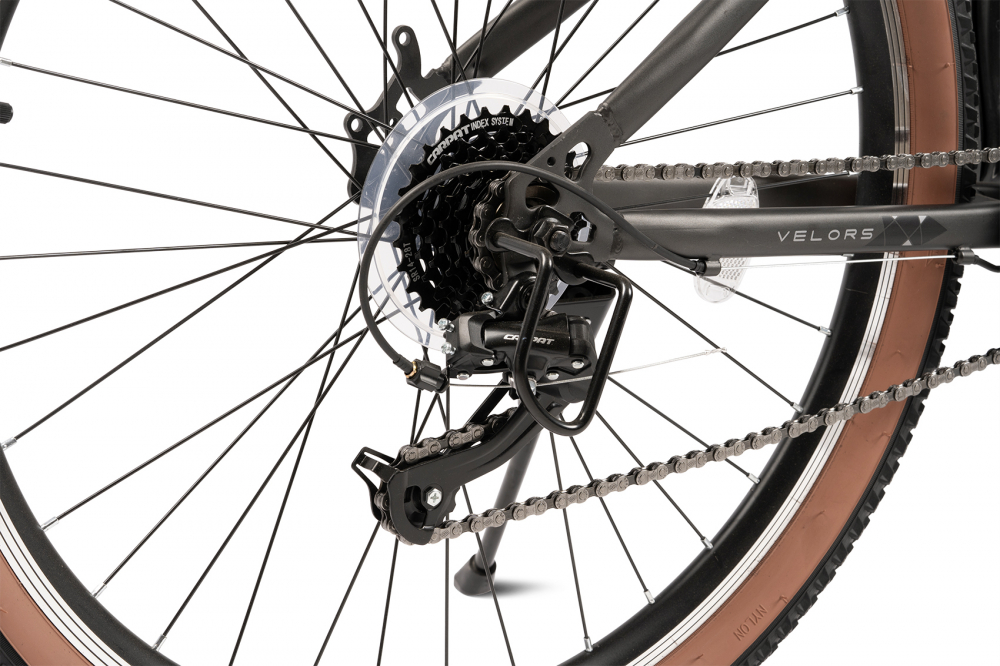 Bicicleta MTB Velors Mercury V26301G GriNegru, Schimbator spate Carpat, Roti 26 Inch, Manete Schimbator Rotative, 21 viteze, Frane Mecanice Disc fataspate - 2