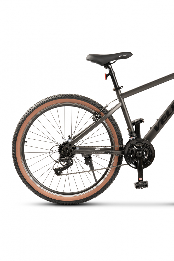 Bicicleta MTB Velors Mercury V26301G GriNegru, Schimbator spate Carpat, Roti 26 Inch, Manete Schimbator Rotative, 21 viteze, Frane Mecanice Disc fataspate - 3