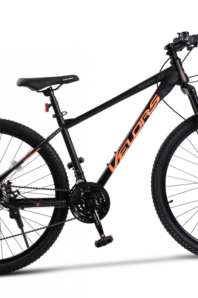 Bicicleta MTB Velors Rambler V27311A 27.5 inch, NegruPortocaliu, inaltime utilizator 160-175 cm, cadru din otel, greutate suportata 120 kg - 3