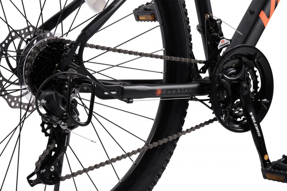 Bicicleta MTB Velors Rambler V27311A 27.5 inch, NegruPortocaliu, inaltime utilizator 160-175 cm, cadru din otel, greutate suportata 120 kg - 5