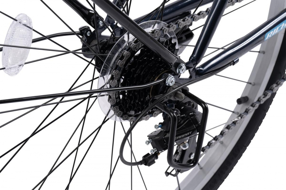 Bicicleta Rich R2632A Albastru City Classic, 21 viteze, roti 26 inch, frane V-Brake, greutate suportata 120 kg - 3