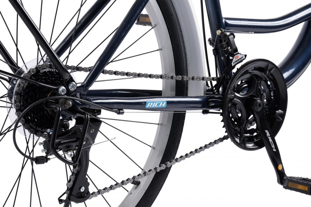 Bicicleta Rich R2632A Albastru City Classic, 21 viteze, roti 26 inch, frane V-Brake, greutate suportata 120 kg - 4