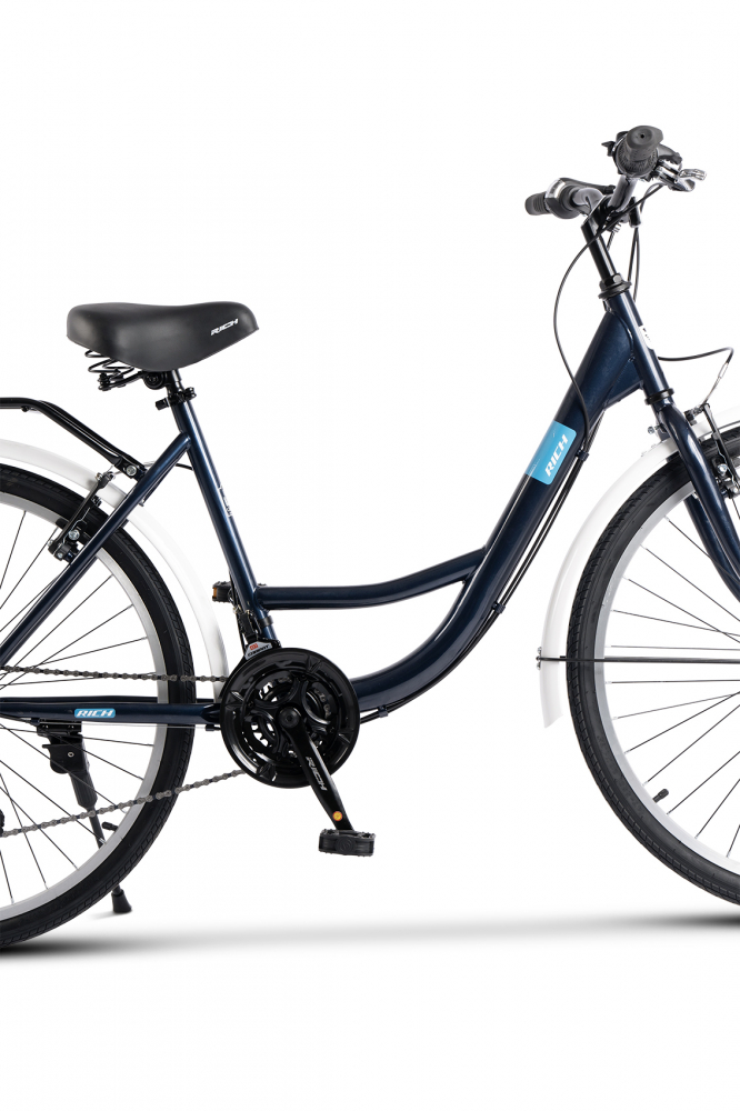 Bicicleta Rich R2632A Albastru City Classic, 21 viteze, roti 26 inch, frane V-Brake, greutate suportata 120 kg - 5
