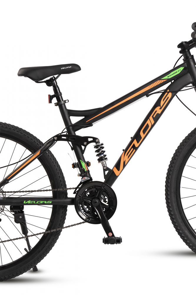Bicicleta Velors MTB-Full Suspension Matador 2.7 V2760D NegruPortocaliuVerde, roti 26 inch, 21 viteze, inaltime utilizator 160-175 cm, greutate suportata 120 kg - 4