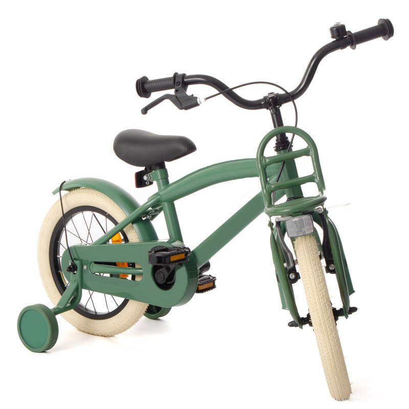Bicicleta pentru copii Procart Verde 12 inch, roti ajutatoare detasabile, frane v-brake, scaun si ghidon reglabile - 1 | YEO