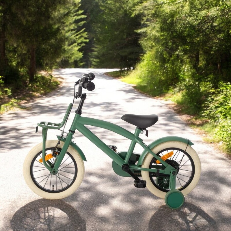 Bicicleta pentru copii Procart Verde 12 inch, roti ajutatoare detasabile, frane v-brake, scaun si ghidon reglabile - 2 | YEO
