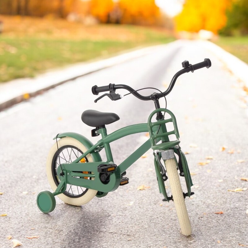Bicicleta pentru copii Procart Verde 12 inch, roti ajutatoare detasabile, frane v-brake, scaun si ghidon reglabile - 3