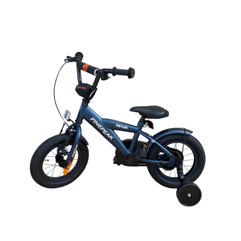 Bicicleta pentru copii Procart Albastru cadru din otel roti 12 inch reglare inaltime frana v-brake stop si far roti ajutatoare