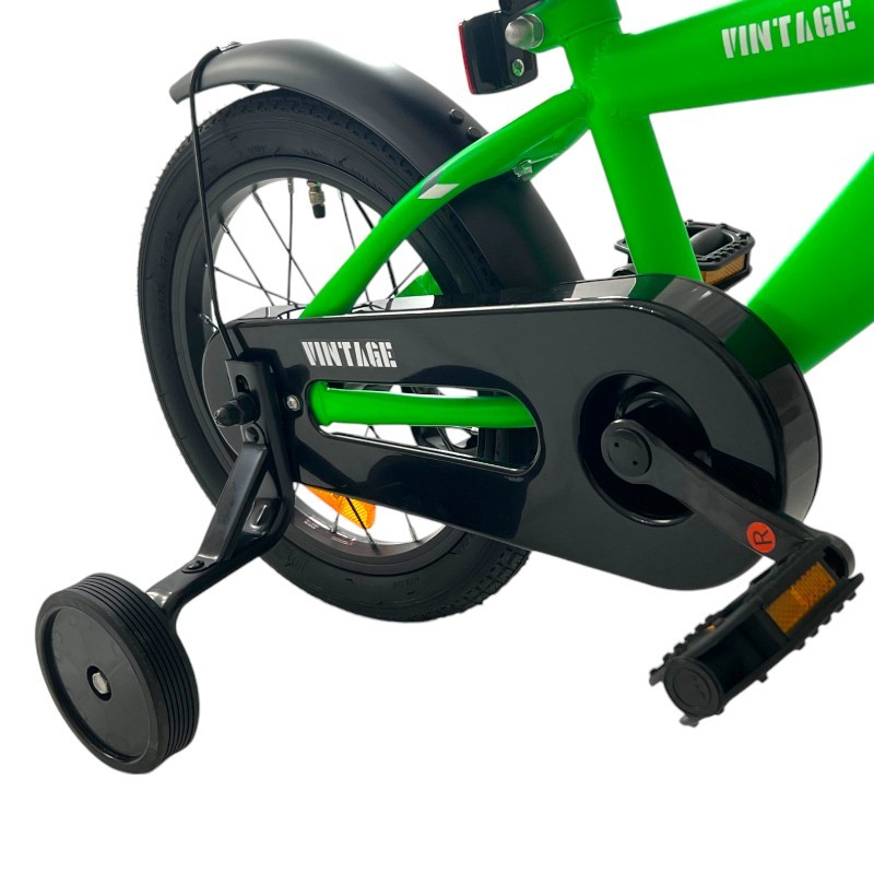 Bicicleta pentru copii Procart Verde 16 inch, roti ajutatoare, v-brake, scaun ajustabil, cadru otel, jante aluminiu, aparatoare lantnoroi - 3