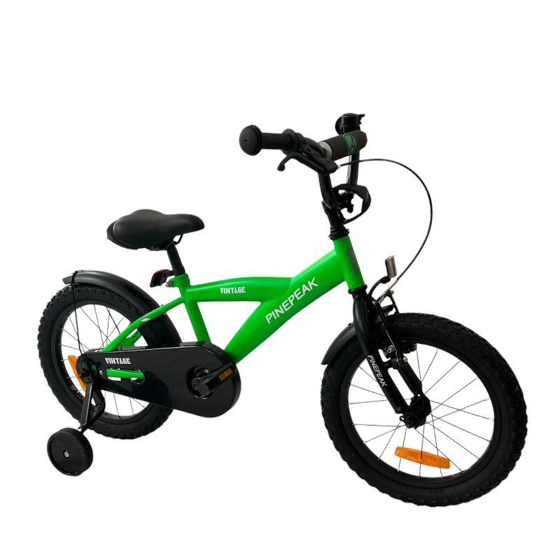 Bicicleta pentru copii Procart Verde 16 inch, roti ajutatoare, v-brake, scaun ajustabil, cadru otel, jante aluminiu, aparatoare lantnoroi - 4