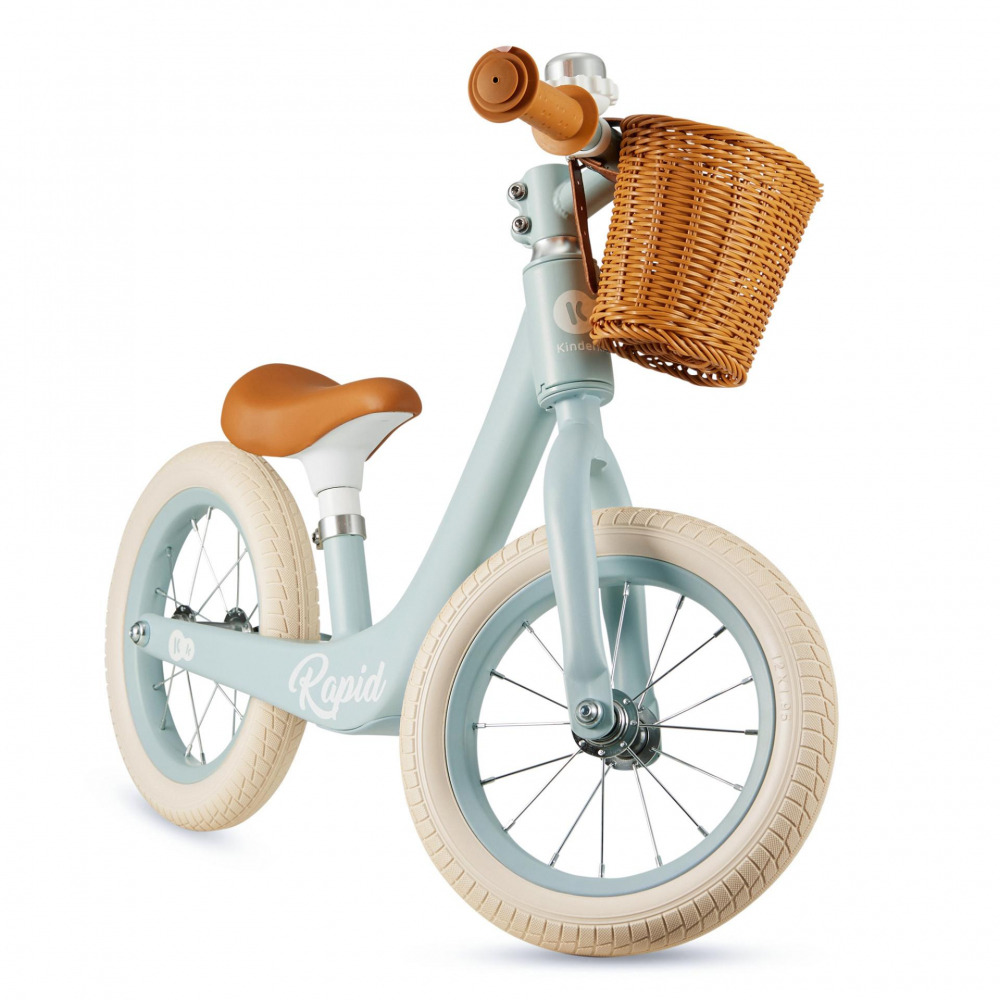 Bicicleta de echilibru Kinderkraft Rapid 2 Blue Breeze, cadru din aliaj de magneziu, scaun reglabil, clopotel si cos pentru jucarii - 3 | YEO
