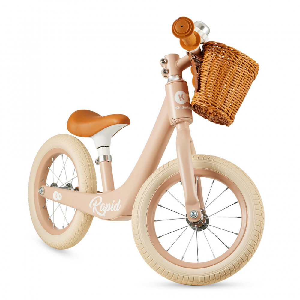 Bicicleta de echilibru Kinderkraft Rapid 2 Pink, cadru din aliaj de magneziu, scaun reglabil, clopotel si cos pentru jucarii - 1 | YEO