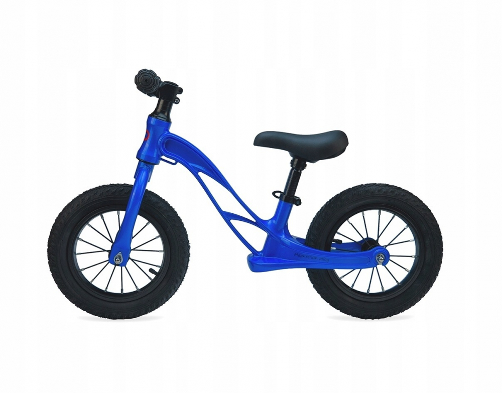 Bicicleta fara pedale pentru copii Maawo, roti de 12 inch, cu anvelope pneumatice, cadru din aliaj de magneziu, design ergonomic, Saua reglabila, sarcina maxima 30 kg, Blue Stilus - 3