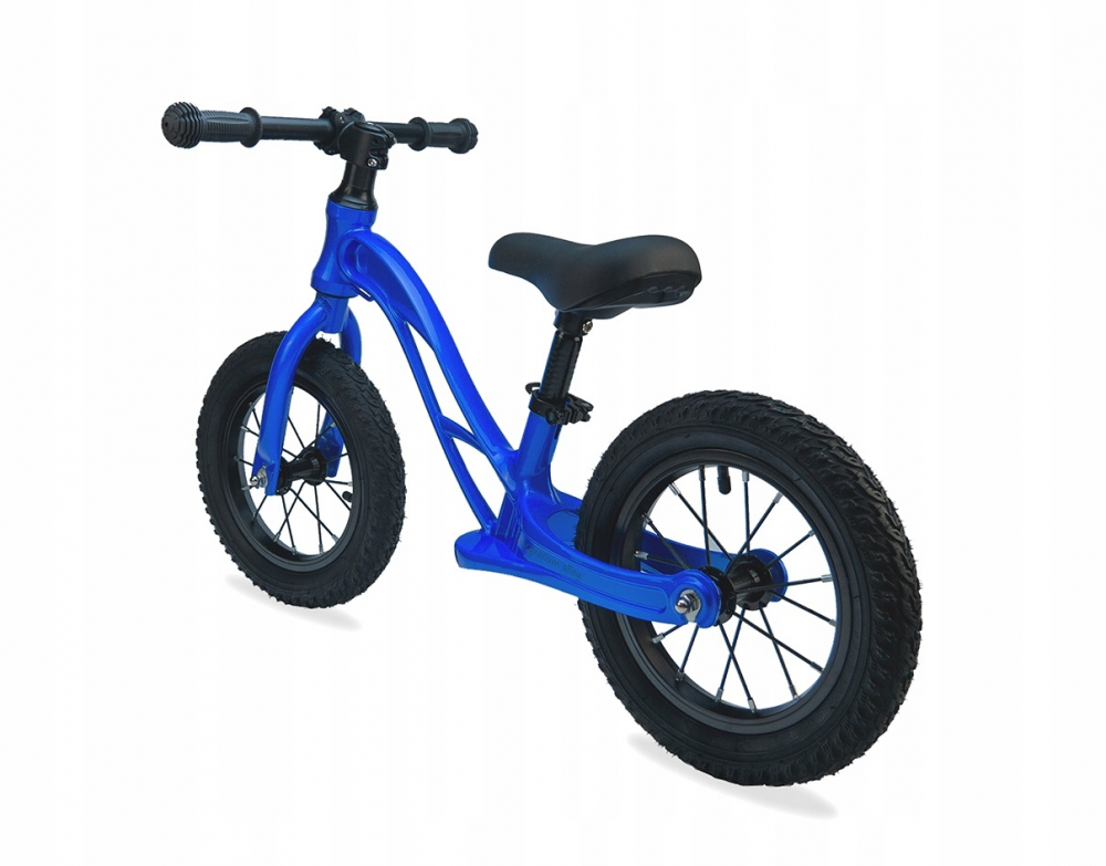 Bicicleta fara pedale pentru copii Maawo, roti de 12 inch, cu anvelope pneumatice, cadru din aliaj de magneziu, design ergonomic, Saua reglabila, sarcina maxima 30 kg, Blue Stilus - 4